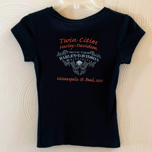 🏍️NWOT 2008 Women's Twin Cities Black Harley-Davidson Short Sleeve Shirt - Picture 3 of 8